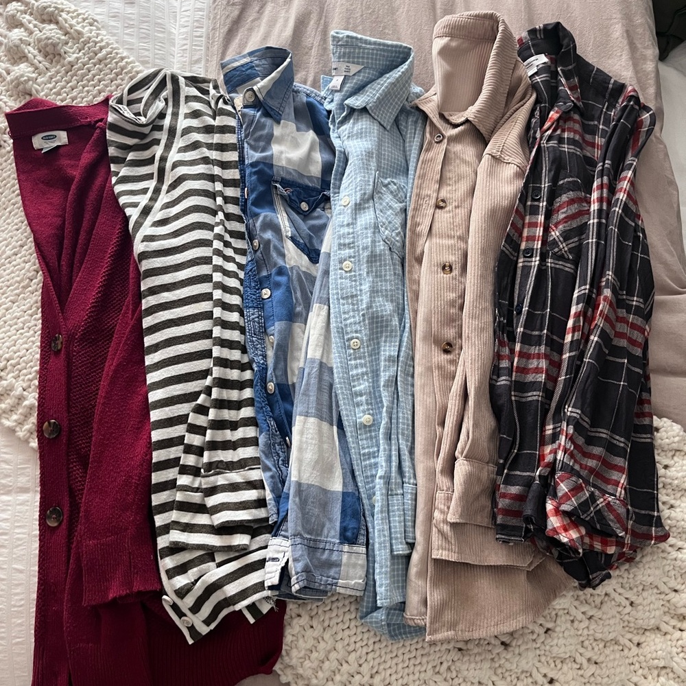 Medium flannels/cardigan haul